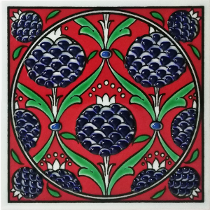 10x10 cm Çini Pano - KÇ064 Kırmızı